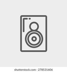 Two way audio speaker icon thin line for web and mobile, modern minimalistic flat design. Vector dark grey icon on light grey background.