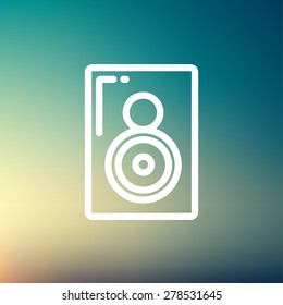 Two way audio speaker icon thin line for web and mobile, modern minimalistic flat design. Vector white icon on gradient mesh background.