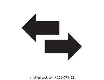 Two way black arrow art illustration