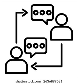Two Way Communication icon Dialogue Arrows and People