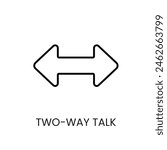 Two way conversation line vector icon with editable stroke for placement on cctv camera system packaging