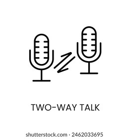 Two way conversation line vector icon with editable stroke for placement on cctv camera system packaging