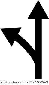 Two way crossroad left arrow icon . Crossroad left sign vector