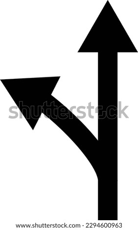 Two way crossroad left arrow icon . Crossroad left sign vector