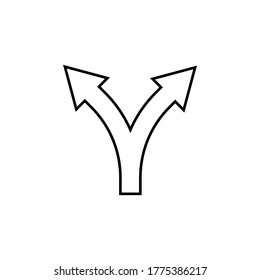 Two way direction arrow icon isolated on white background. Vector illustration