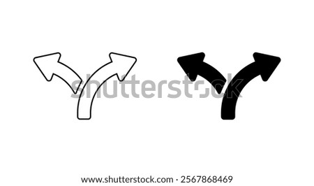 Two way direction arrow icon in rounded corner. Double arrows sign symbol