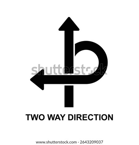 Two way direction arrows icon isolated on white background vector illustration.
