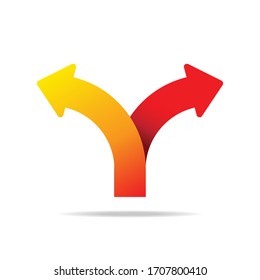 Two way direction arrows vector illustration.