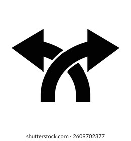 two way direction icon vector template illustration design
