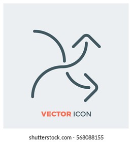 two way direction line vector icon
