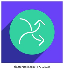 two way direction line vector icon