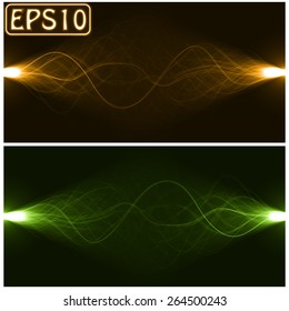two way energy lines abstract.(golden &green version)