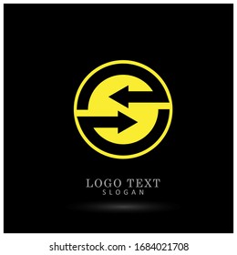 Two Way and Exchange Arrow Logo. Icon and Symbol Vector Template.