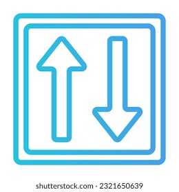 Two way icon in gradient line style, use for website mobile app presentation