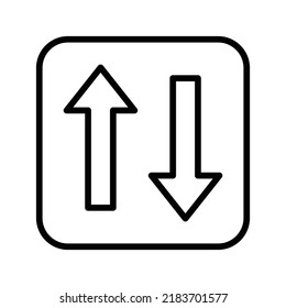 Two Way Icon. Line Art Style Design Isolated On White Background