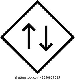 Two way icon. Thin linear style design isolated on white background