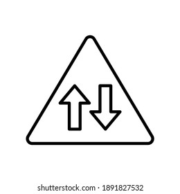 Zweiwege-Symbol, Vektorsymbol auf schwarzem Hintergrund einzeln auf weißem Hintergrund 