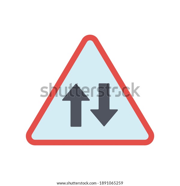 two way icon, vector
road sign icon  in solid black flat shape glyph icon, isolated on
white background