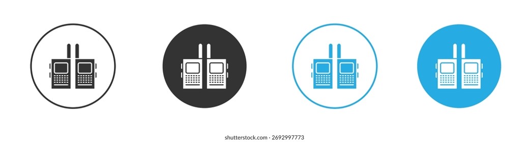Two way radio icon in editable flat vector in black and white