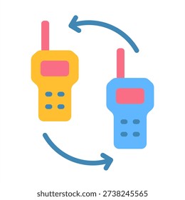 Two Way Radio Icon - Flat Color Icons For Emergency Management