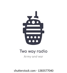 two way radio icon. isolated two way radio icon vector illustration from army and war collection. editable sing symbol can be use for web site and mobile app