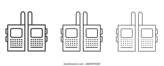 Two way radio icon in Line Art Style for Design collection