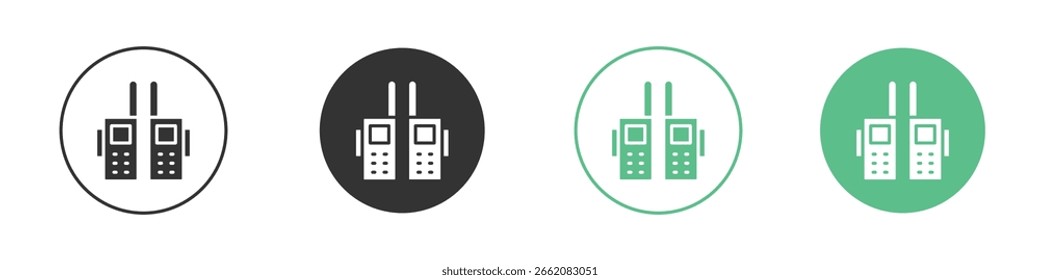 Two way radio icon Minimal Flat Line Vector Icon Set.