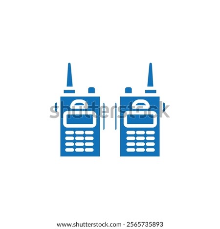 Two way radio icon Thin line illustration set