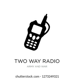 two way radio icon vector on white background, two way radio trendy filled icons from Army and war collection, two way radio simple element illustration