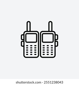 Two way radio thin liner icon isolated.