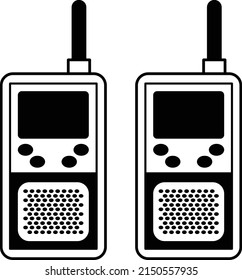 Two Way Radios for Paintball Concept, communications gear vector icon design, Shooting sport symbol, extreme sports Sign, skeet shooting and trapshooting stock illustration