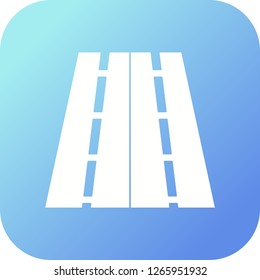 Two way road glyph round corner multi color gradient BG