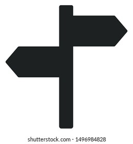 Two way road sign icon. vector graphics.