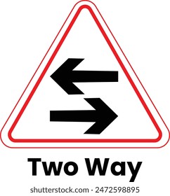 Two way road sign vector eps 10