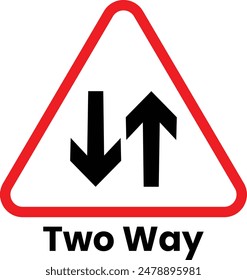 Two way road sign vector