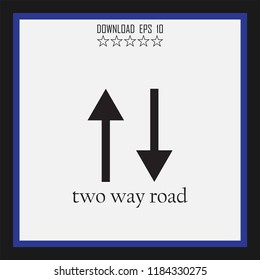 two way road vector icon