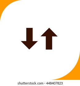 Two way sign. Brown icon on white background