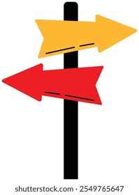 Two Way Sign Post Sticker Illustration