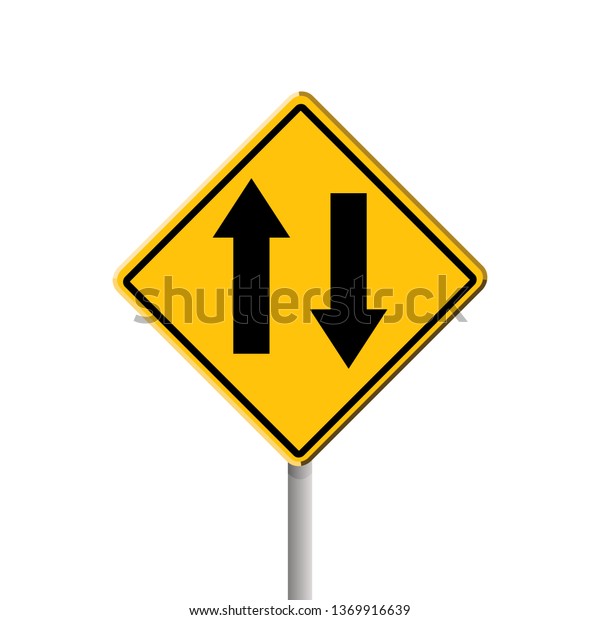 Two Way Street Road Sign Stock Vector (Royalty Free) 1369916639 ...