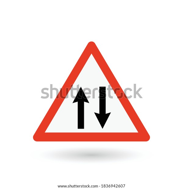 Two Way Street Sign Collection of\
warning, mandatory, prohibition and information traffic signs.\
Traffic signs road collection series. Vector\
illustration.