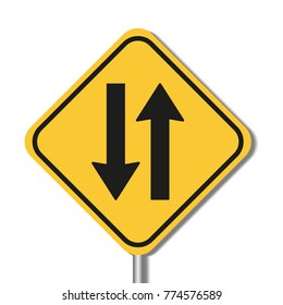 two way street sign vector design