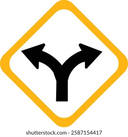 two way traffic icon yellow