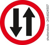 Two Way Traffic Road Sign,Traffic Sign , Vector, symbol, transport icon