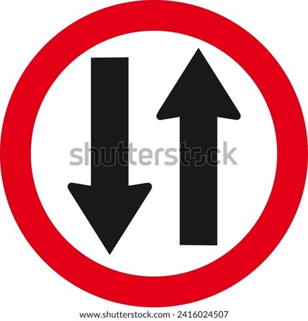 Two Way Traffic Road Sign,Traffic Sign , Vector, symbol, transport icon