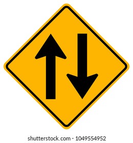 Two Way Traffic Road Sign,Vector Illustration, Isolate On White Background Label. EPS10