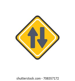 two way traffic sign