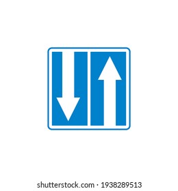 Two way traffic sign flat icon, up down arrow vector sign, colorful pictogram isolated on white. Symbol, logo illustration. Flat style design