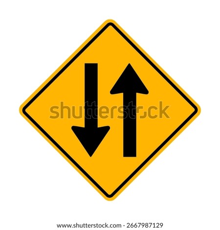 Two way traffic sign, Flat vector illustration design isolated on white background.