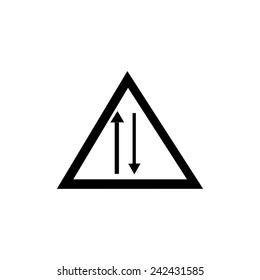 Two way traffic sign icon