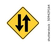 Two way traffic sign, U.S. two-way traffic sign
